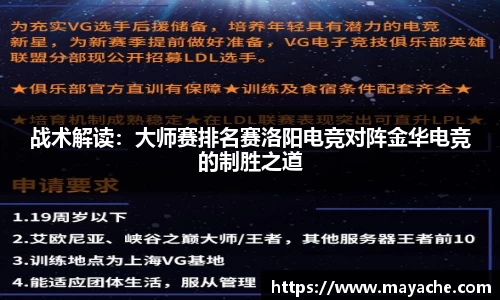 战术解读：大师赛排名赛洛阳电竞对阵金华电竞的制胜之道