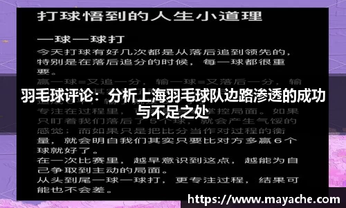羽毛球评论：分析上海羽毛球队边路渗透的成功与不足之处